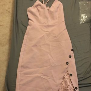 Dusty lavender dress with lace details